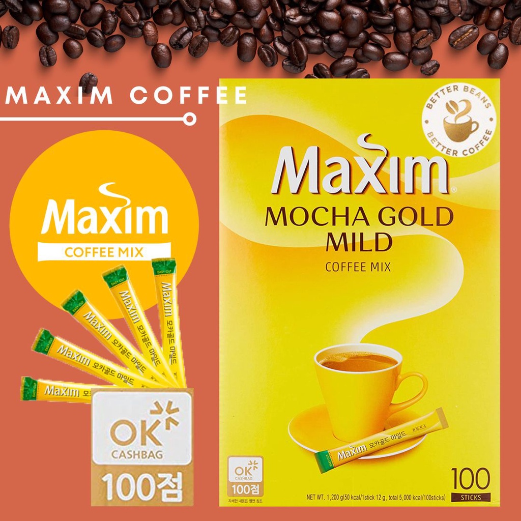 ลดแรง!! กาแฟ Maxim Mocha Gold  (1ซอง/12g) 50kcal กาแฟนำเข้าจากเกาหลี กาแฟสำเร็จรูป 3in1 กลิ่นหอมละมุน