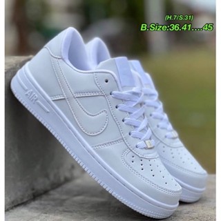 Nike air foce 1รองเท้าพ้าไป รองเท้านักเรียน 36-45 white lover