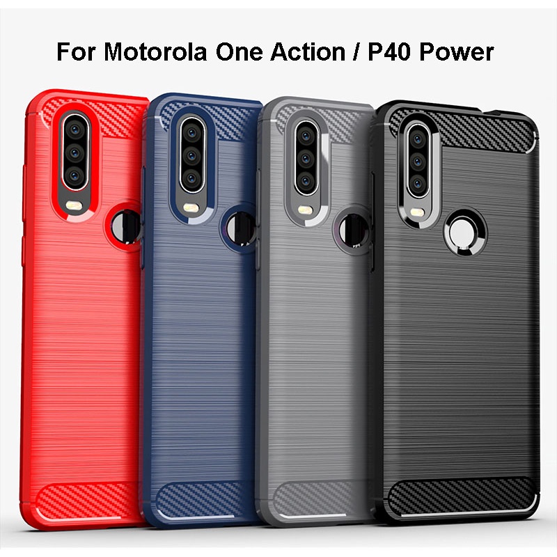 เคสโทรศัพท์มือถือคาร์บอน แบบนิ่ม กันกระแทก สําหรับ Motorola Moto One Action Vision Vision+ Marco Zoom Pro Hyper G7 G8 G9 Play Plus Power Lite P50 P40 Power P30 Play