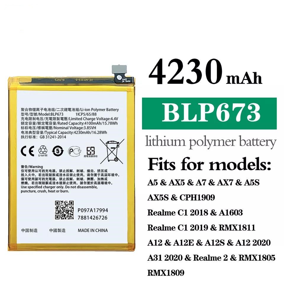 แบตเตอรี่ ใช้สำหรับ A3S A7 A12 A5S A31 2020 Realma 3 C1 BLP673 Battery For  A3S BLP673 รับประกัน 6 เ
