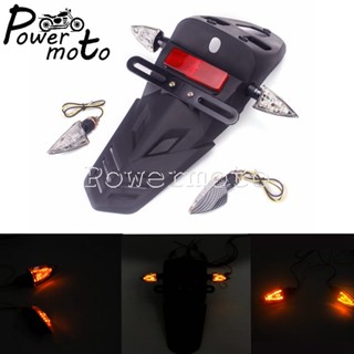 Red Rear Fender Tail Lamp Motorcycle Amber Turn Signal Light Taillight For Enduro Dirt Bike Custom Brake Stop Tail Light