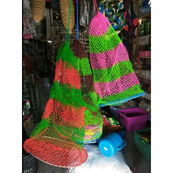 ถุงใส่ปลาแบบสี มีลวดใส่ก้นตาข่าย