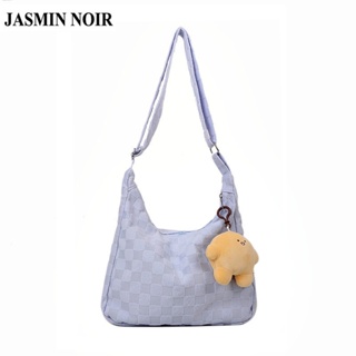 Jasmin NOIR กระเป๋าสะพายไหล่ กระเป๋าเมสเซนเจอร์ ผ้าแคนวาส ลายดวงจันทร์ แฟชั่นเรียบง่าย สําหรับผู้หญิง