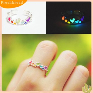 【Fresh】❀ เครื่องประดับ แหวนคู่ลายหัวใจ หลายสีสัน เรืองแสง