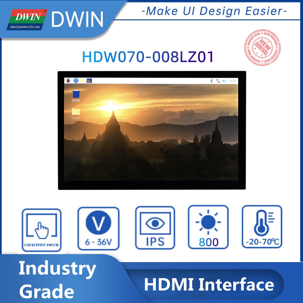 DWIN 7 Inch 800*480 HDMI LCD Module Multimedia Raspberry High brightness Multipoint IPS Screen Capac
