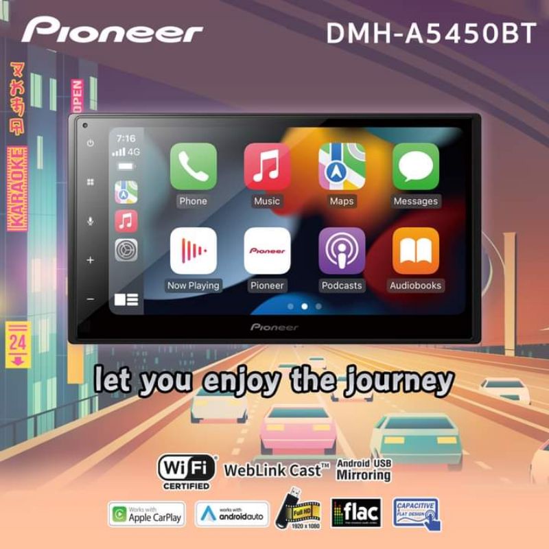PIONEER DMH-A5450BT #applecarplayไร้สาย #androidautoไร้สาย #weblink #mirrorlink