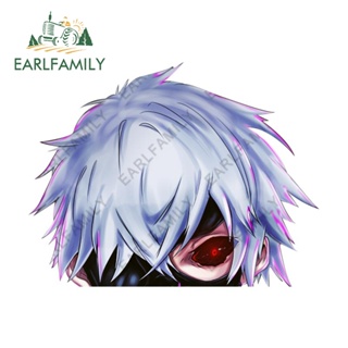 Earlfamily สติกเกอร์ไวนิล ลายการ์ตูนอนิเมะ Kaneki Ken Peeker JDM VAN ขนาด 13 ซม. x 10 ซม. สําหรับติดตกแต่งรถยนต์ แล็ปท็อป