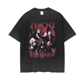 เสื้อยืดผู้ชายโอเวอร์ไซส์ itachi อิทาจิ เกาหลี สตรีท