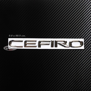 โลโก้ CEFIRO สีโครเมี่ยม สำหรับ NISSAN CEFIRO ขนาด 2.2 X 22.5 cm.