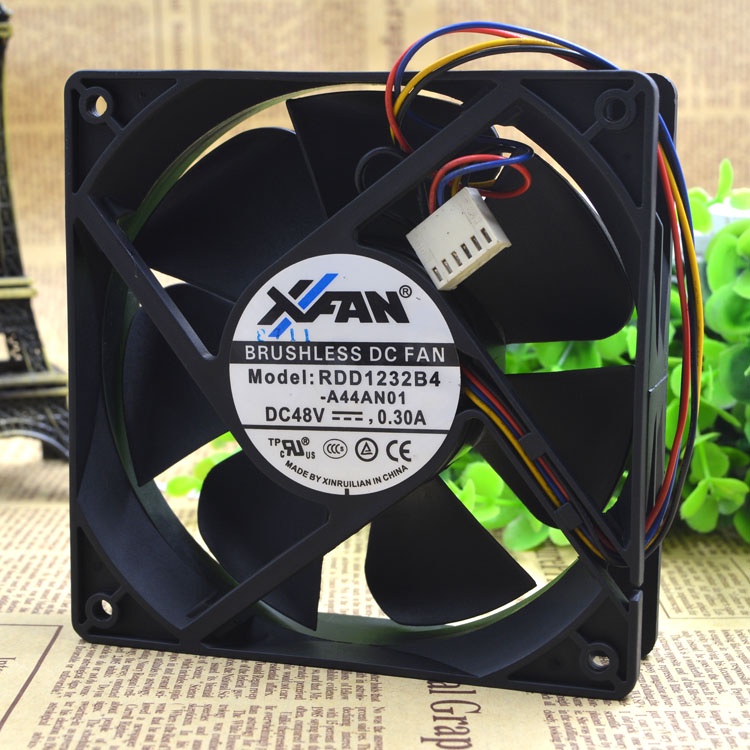 SZ RDD1232B4 48V0.030A 12 ซม. 12032 4WIRES PWM อุณหภูมิควบคุมพัดลมบอล