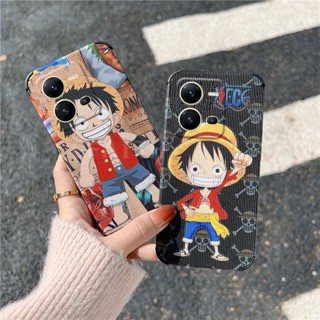 ใหม่ เคสโทรศัพท์มือถือแบบนิ่ม PU กันกระแทก ลายการ์ตูนลูฟี่น่ารัก แฟชั่น สําหรับ VIVO V25 5G V25 Pro V25e Y16 Y22 Y22S Y35 2022 Y02S Y30 Y77 Y55 Y75 5G V25 V25Pro