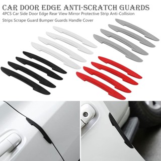 Easternauto 4Pcs Car Side Door Edge Protector Protective Strip Scrape Guard Bumper Guards Handle Cover 3D Sticker Car Styling Emblem