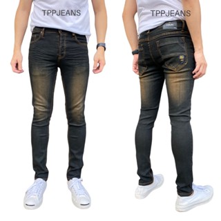 JEANSEXPRESS Skinny Denim กางเกงยีนส์สกินนี่ชายสีฟอกสนิม ผ้ายืด เป้ากระดุม Size 26-36 รับชำระปลายทาง