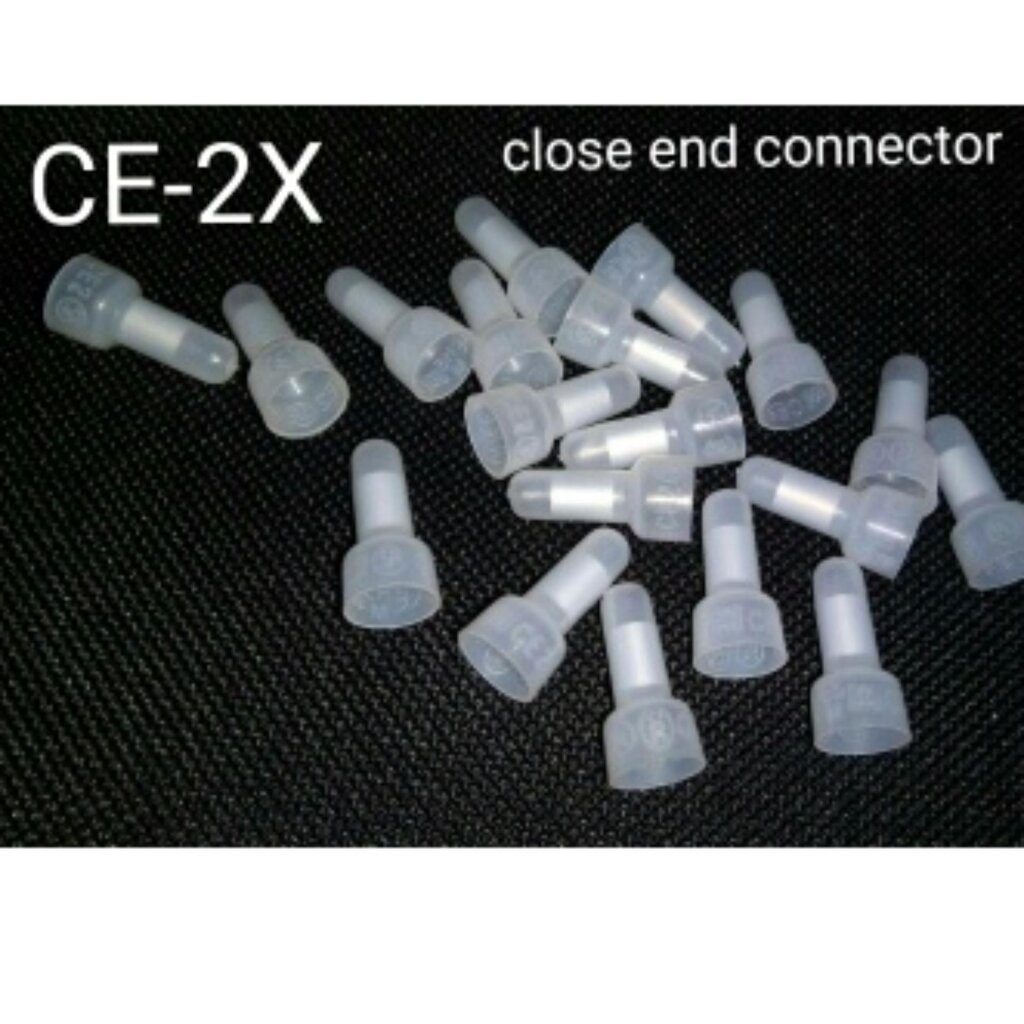 SOE หมวกย้ำสายไฟ CE-2X (ขาวใส) หางปลาย้ำสายไฟ (1.0-2.0