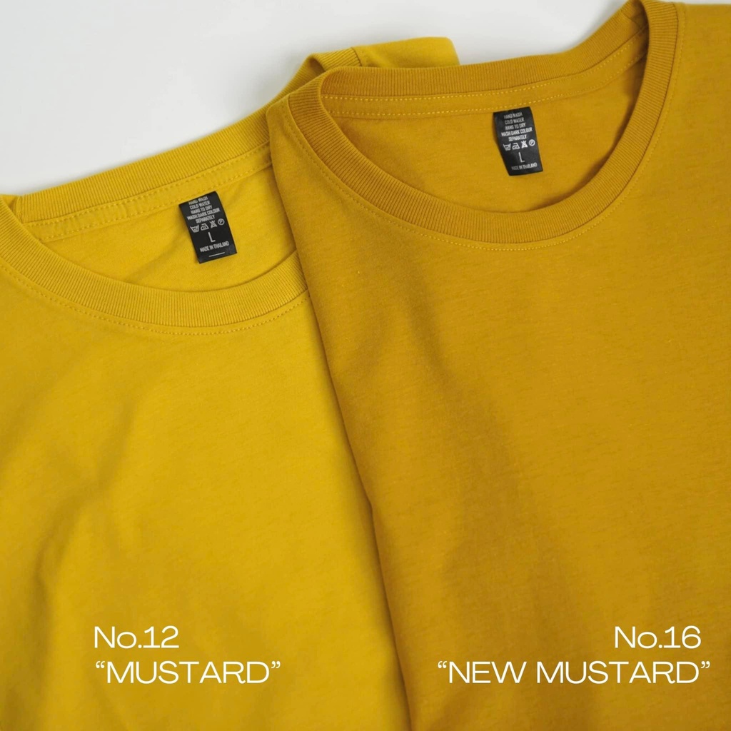 2 สี เสื้อยืดสีเหลืองมัสตาสด์