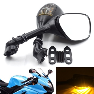 Motorcycle Rearview Side Mirror LED Turn Signal Light For Suzuki SV1000 SV650 Smoke lens K6 K7 K8 GSX-R 600 GSX-R 750 GS