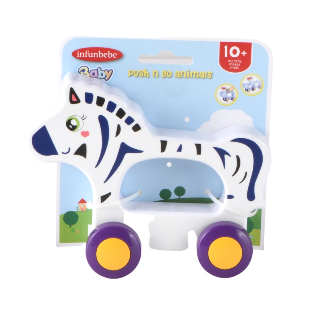 Wel-B x Infunbebe Push and Go Animals (Zebra) (รถลากของเล่น ม้าลาย) - ของเล่นเด็ก ของเล่น เสริมสร้างพัฒนาการ