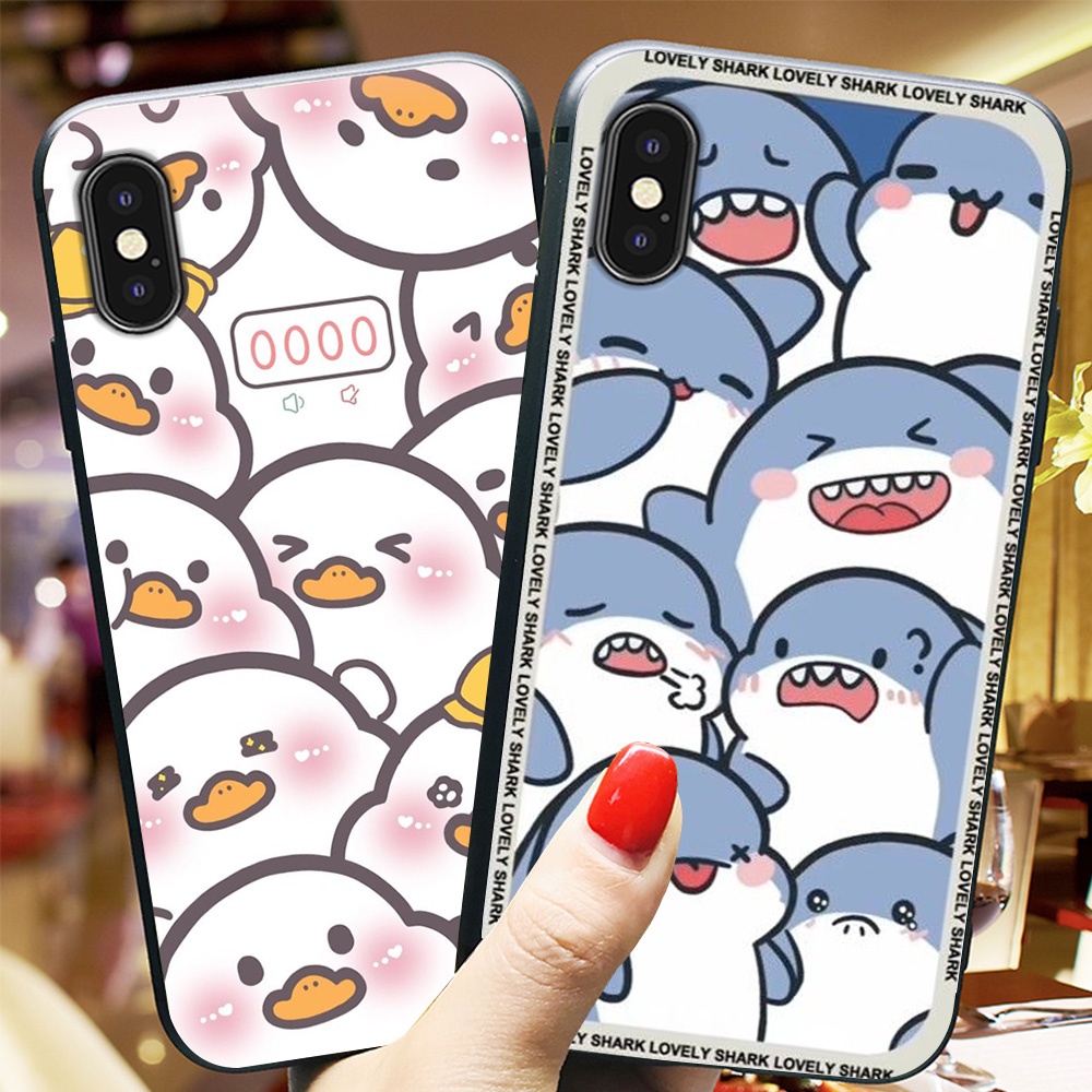 เคสโทรศัพท์สําหรับ Iphone X / ip Xs / ip Xs max เต็มไปด้วยหมีตลก หมู ฉลาม