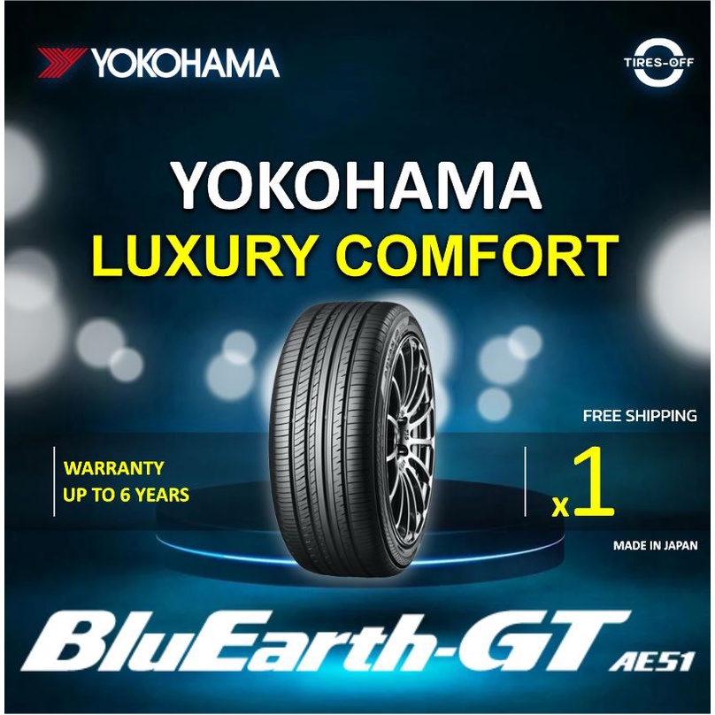 (ส่งฟรี)  YOKOHAMA  รุ่น BluEarth-GT AE51 (1เส้น) MADE IN JAPAN ยางใหม่ ยางรถยนต์ ไซส์ 245/45R18 245