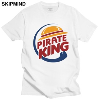 เสื้อยืดคอกลม Fashion T Shirt Men Pirate King T-shirt Short Sleeve Summer Tshirt Cotton Slim Fit Anime Fans Tee Merch