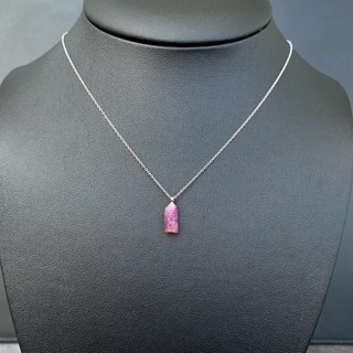 สร้อยคอเงินแท้พร้อมจี้ "ทับทิมธรรมชาติ ประเทศกินี" Natural Ruby from Guinea with 925 Silver Necklace