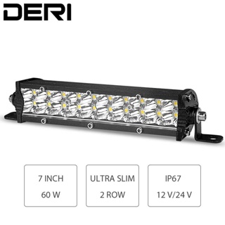 7 Inch LED Work Light Bar Ultra Slim Driving Lamp Spot Beam Dual Row For Off Road 4X4 ATV UAZ Truck Forklift Train 12V 2