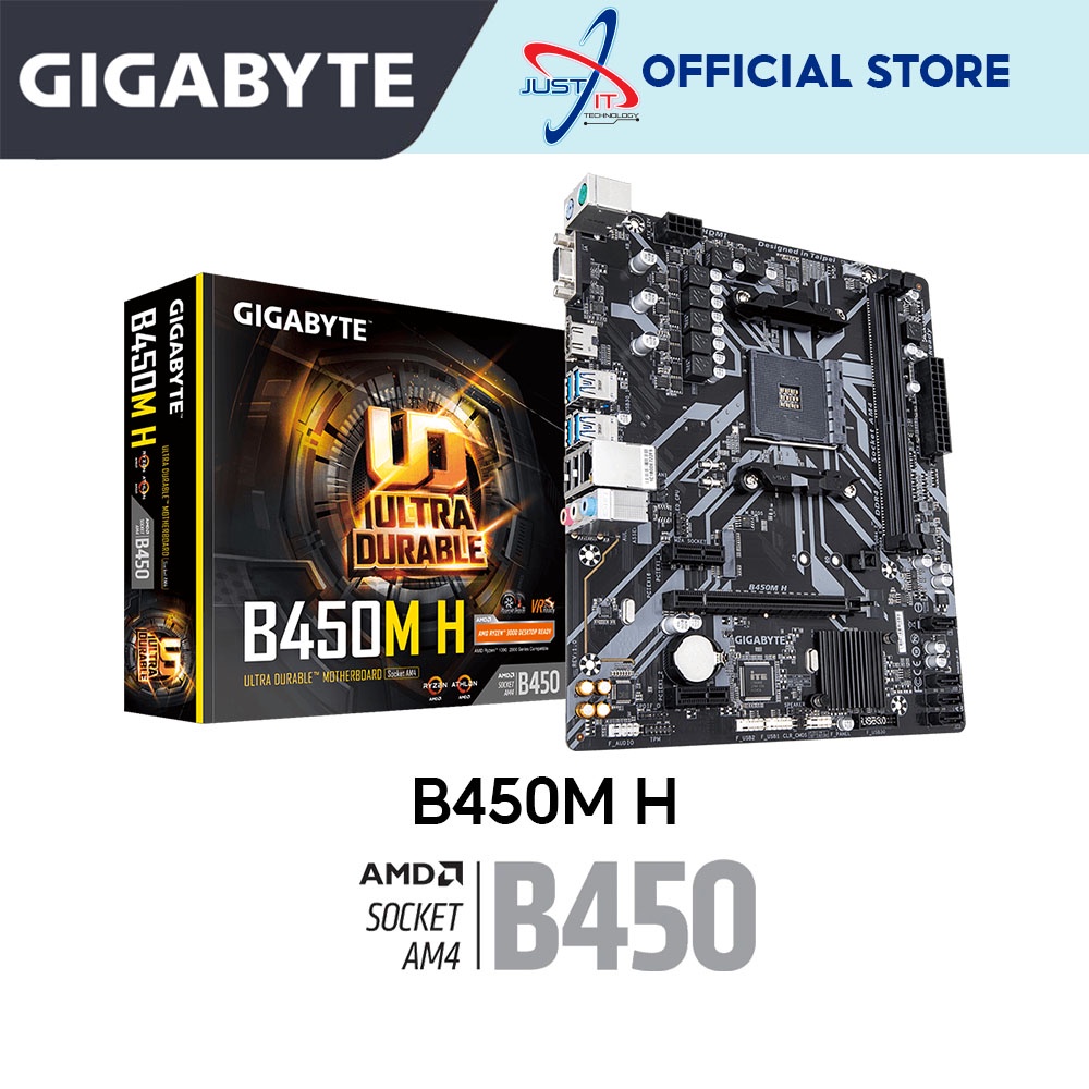 Gigabyte B450M-H AM4 เมนบอร์ดคอมโบดีล AMD ATHLON 3000G Ryzen 5 4500 R5 3600 R5 5600G R5 5600X