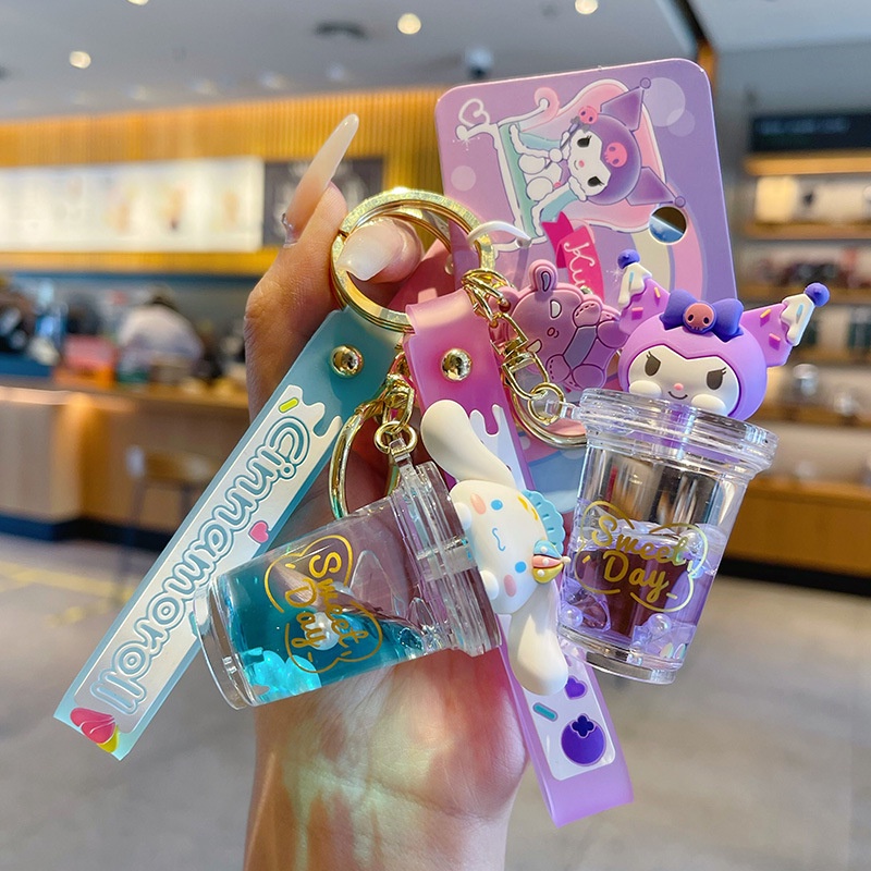 ของแท้ พวงกุญแจ จี้รูปถ้วยชานม ครีมซานริโอ้ ของขวัญ สําหรับกระเป๋านักเรียน