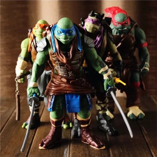 【One_boutique】4 นินจาของเล่นเต่าทอง TMNT ที่สามารถเคลื่อนย้ายตุ๊กตารุ่นมือ