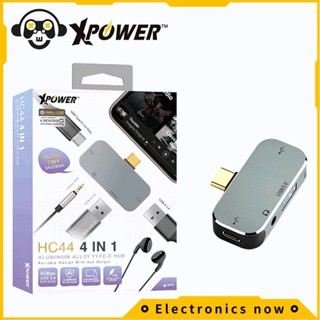 XPower HC44 4In1（3.5mm AUX, Type-C 2.0 Data, USB 3.0, USB 2.0） ALUMINIUM 3.5MM TYPE-C HUB