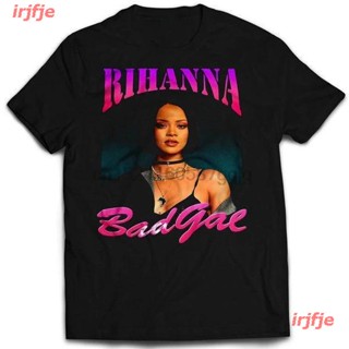 irjfje Rihanna สไตล์ตะวันตก เสื้อยืด ผู้หญิง ผู้ชาย สไตล์เกาหลีเสื้อยืดผ้าฝ้ายสไตล์วินเทจ Gildan 2021 Rihanna Rap ดพิมพ์