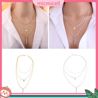 (micmicell) women สร้อยคอยาวประดับเลื่อมหลายชั้น