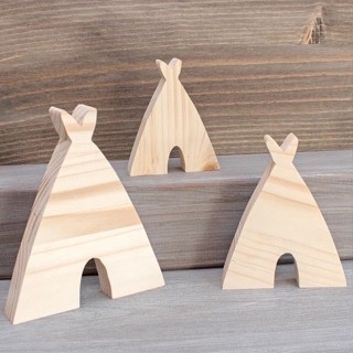 [FudFudAR] ฝุด-ฝุด-อะ กระโจมอินเดียนแดง Teepee House  Wood Craft งานDIY งานศิลปะ นำไปเพ้นท์ระบายสีได้ ของตกแต่ง ของขวัญ