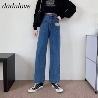 DaDulove💕 New Korean Version Ins Fashion Large Size Jeans High Waist Loose Straight Pants Retro Wide Leg Pants