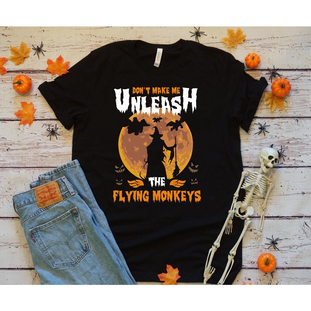 เสื้อยืด พิมพ์ลาย Flying Monkeys Unleash The Flying Monkeys Wizard Of Oz สไตล์ฮาโลวีนS-3XL