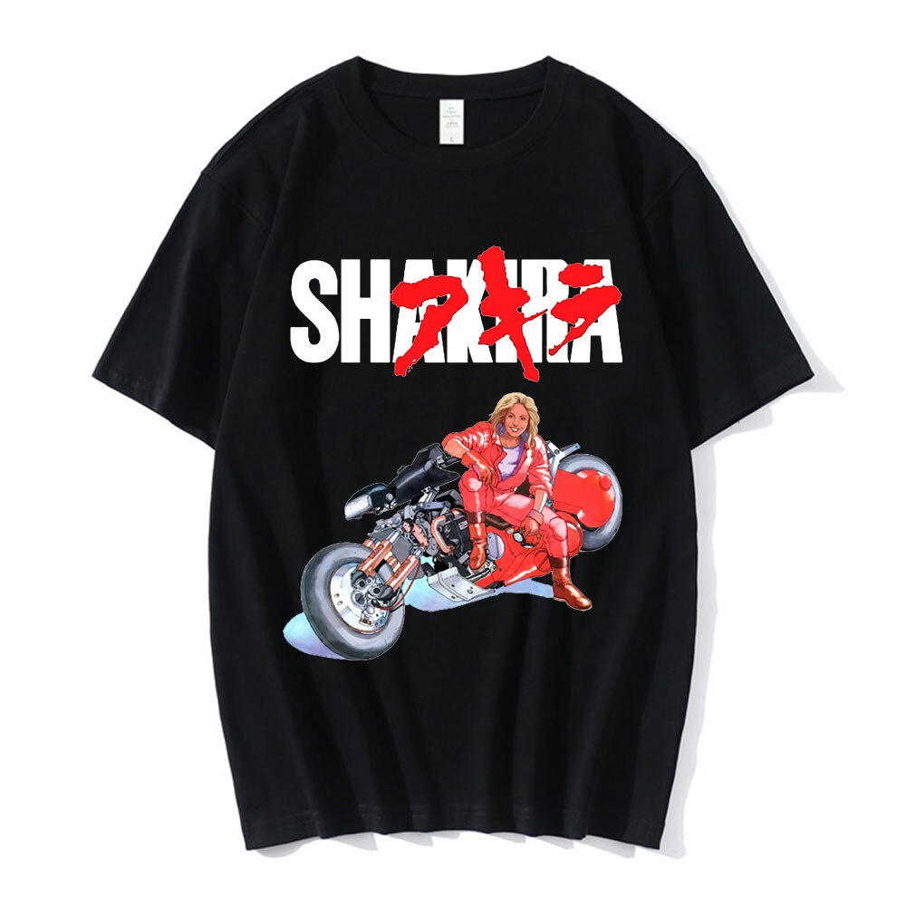 เสื้อยีด Camiseta de Anime japonés para hombre, camisa de Manga corta con estampado de Akira Shotaro Kaneda, estilo Hara