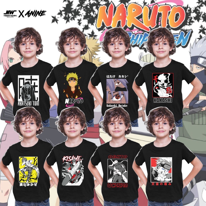 Baju Anime Naruto Kanak Kanak ,คุณภาพระดับพรีเมียมเด็กอะนิเมะเสื้อยืด/NARUTO, AKATSUKI TOBI, KAKISAM