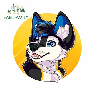 Earlfamily สติกเกอร์ 13 ซม. x 12.5 ซม. สําหรับ Rags Wolfsky Furry รถจักรยานยนต์ กันชน หน้าต่างรถยนต์ DIY Occlusion Scratch Car Door Protector