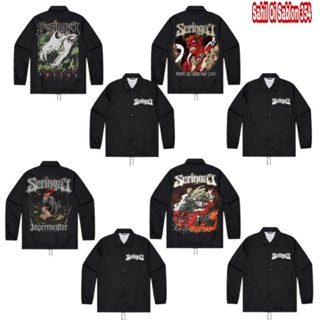 เสื้อแจ็กเก็ตโลหะ ลาย COACH Band Grin Fangs JACKET JAGERMEISTER THE JAGERTHANK Like Fire EAGLE PREY สีดํา สําหรับผู้ชาย ผู้หญิง