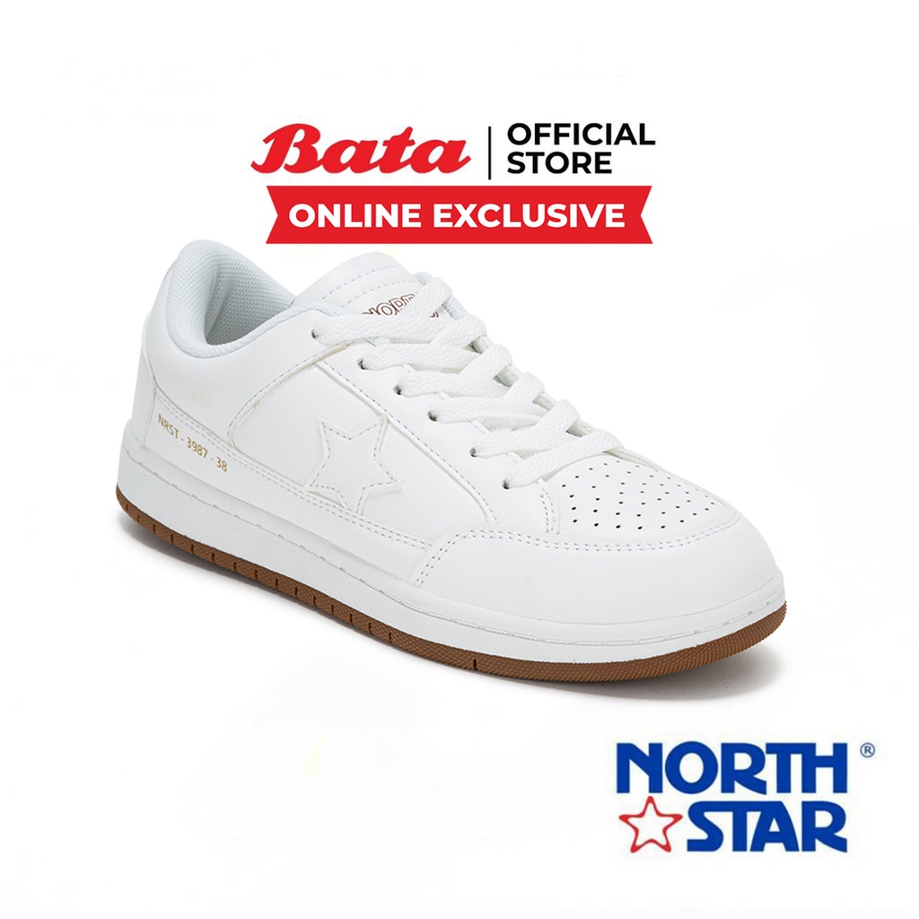 Bata บาจา (Online Exclusive) ยี่ห้อ North Star รองเท้าผ้าใบ รองเท้าลำลอง Sneakers แบบผูกเชือก สำหรับผู้หญิง รุ่น SUTA สีขาว 5201039