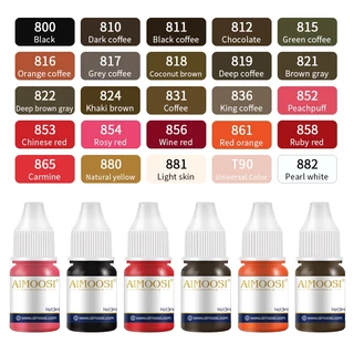 Aimoosi 8 Series หมึกสักคิ้ว PMU 3ml อายไลน์เนอร์เขียนคิ้ว สีสด ติดทน ไม่เพี้ยน สำหรับสักคิ้วอาชีพ อุปกรณ์แต่งหน้า