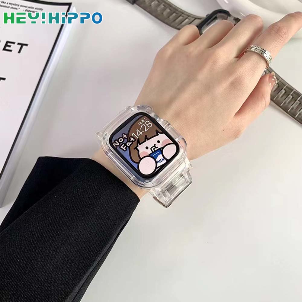 สายนาฬิกาข้อมือ แบบใส ขนาด 45 มม. 44 มม. 42 มม. 41 มม. 40 มม. 38 มม. สําหรับสมาร์ทวอทช์ iwatch series 8 7 6 5 SE 4