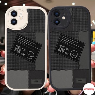 เคสใช้ได้กับ iPhone 14 13 12 11 Pro X XR XS Max SE 2020 6 6S 7 8 Plus รูปไข่ Big Eye Soft เคสโทรศัพท์ Motif โชคดีทุกวัน