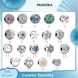 Ready Stock Pandora charm Clip Charm Diy Jewelry For Bracelets Love flowers earth moon stars Clip  silver jewelry w1022