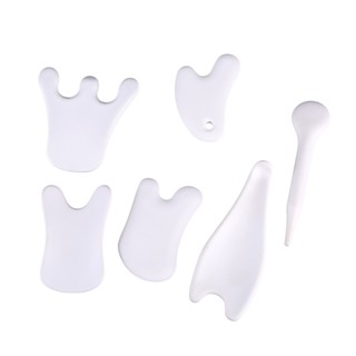 Chinese white ceramic guasha board massage tool gua sha scraping plate for body head point massage acupuncture wrinkle r