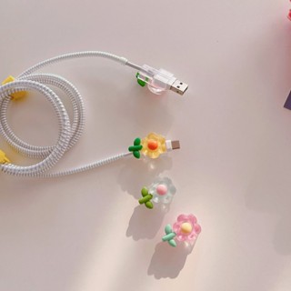 【Fashion】ตัวถนอมสายชาร์จ Usb รูปดอกไม้ ขนาดใหญ่ 1 ชิ้น