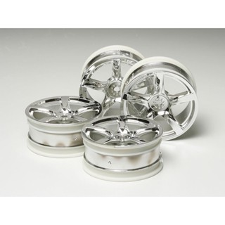 [ชุดแต่งรถบังคับ] TAMIYA 53859 OP.859 5-Spoke Metal Plated Wheels 4pcs. (24mm Offset 0) ชุดแต่งทามิย่าแท้ rc