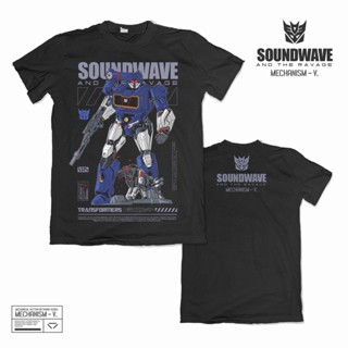 เสื้อยืดผ้าฝ้ายพิมพ์ลายแฟชั่น [พรีเมี่ยม] เสื้อยืด พิมพ์ลายกราฟิก TRANSFORMERS SOUNDWAVE ออกแบบดี เลือกลายได้