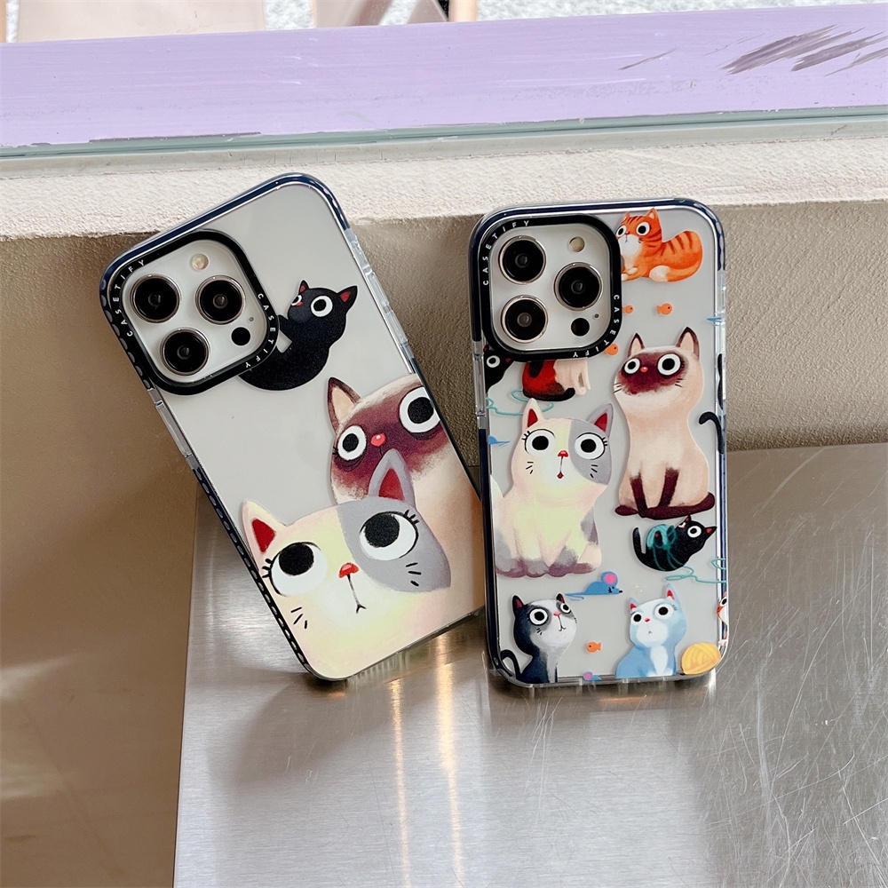 สําหรับiphone 16 15 14 Pro Maxแมวน่ารักกรณีiPhone 12 11 Pro Max 7/8Plus/X/XR/Xs Max Soft TPUสําหรับiPhone 11 ClearกันกระแทกiPhone 12 13 Mini