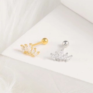 earring.minimal จิวหูมงกุฎเพชร เพชรมินิมอล จิวหูเพชร ก้าน 1.2 ใส่รูปกติได้ งานสแตนเลสแท้ ใส่อาบน้ำได้ไม่เป็นสนิม